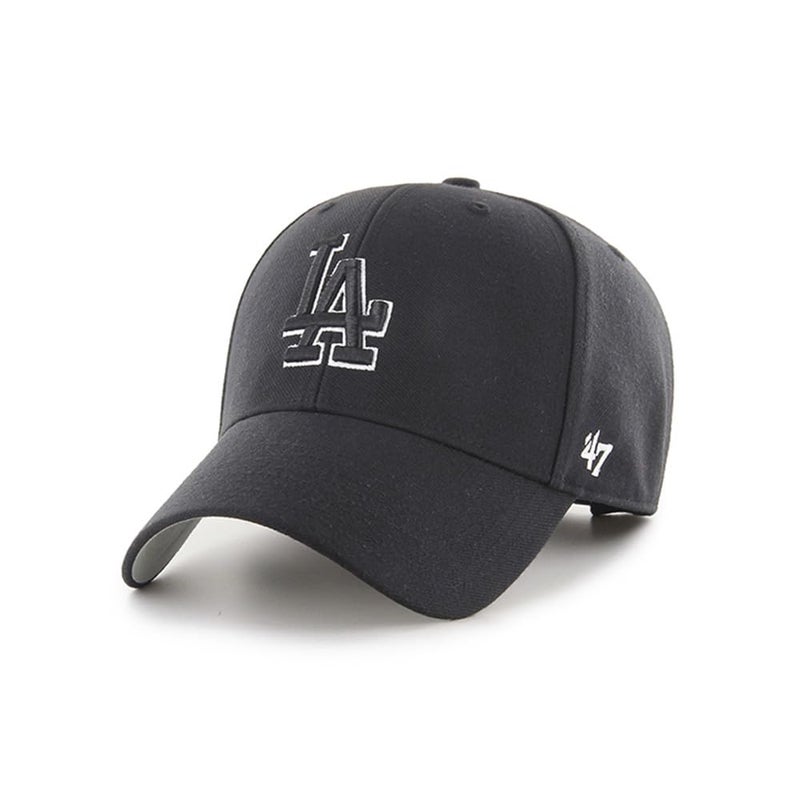 47 '47 Brand Los Angeles LA Dodgers MVP Hat Cap Black/White Outline - Image 1